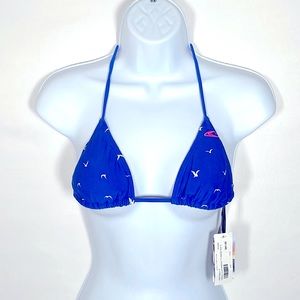 O’Neill Bikini Top Swim Suit Size Small Blue and White